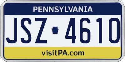 PA license plate JSZ4610
