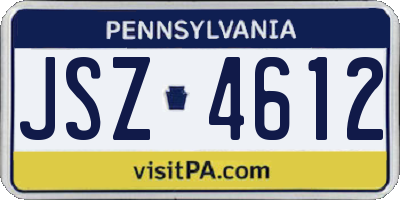 PA license plate JSZ4612