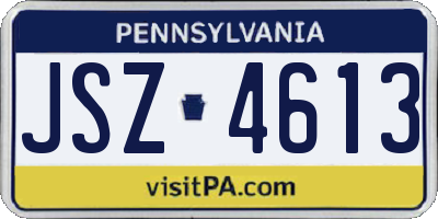 PA license plate JSZ4613