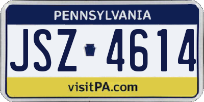 PA license plate JSZ4614