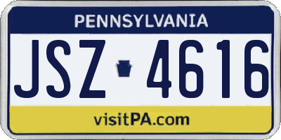 PA license plate JSZ4616