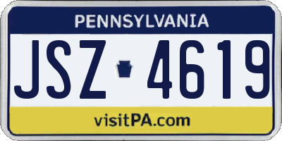 PA license plate JSZ4619