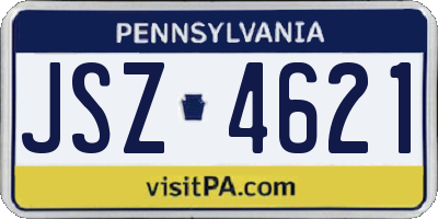 PA license plate JSZ4621