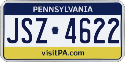 PA license plate JSZ4622