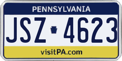 PA license plate JSZ4623