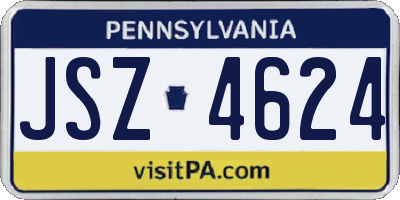 PA license plate JSZ4624