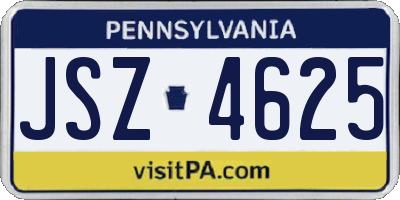 PA license plate JSZ4625