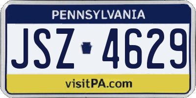 PA license plate JSZ4629