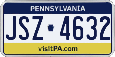 PA license plate JSZ4632