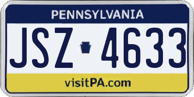PA license plate JSZ4633