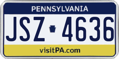 PA license plate JSZ4636