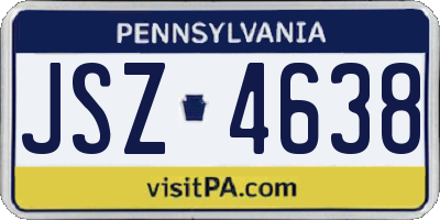 PA license plate JSZ4638