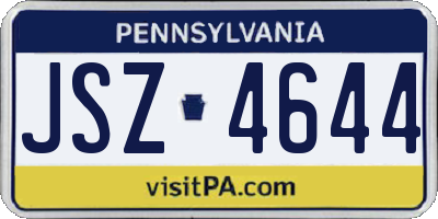 PA license plate JSZ4644