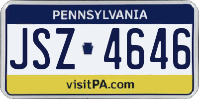 PA license plate JSZ4646