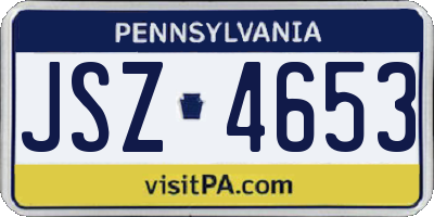 PA license plate JSZ4653