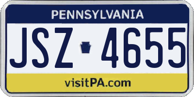 PA license plate JSZ4655