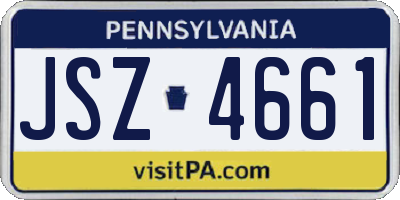 PA license plate JSZ4661