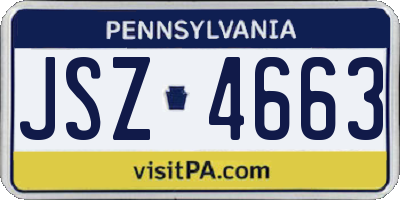 PA license plate JSZ4663