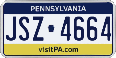 PA license plate JSZ4664
