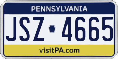 PA license plate JSZ4665