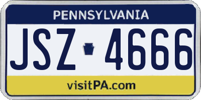 PA license plate JSZ4666