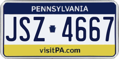 PA license plate JSZ4667
