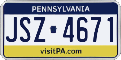 PA license plate JSZ4671