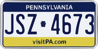 PA license plate JSZ4673