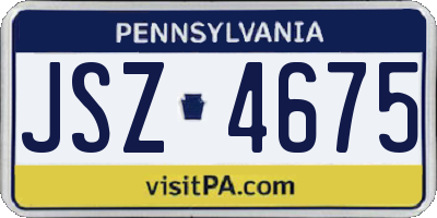 PA license plate JSZ4675