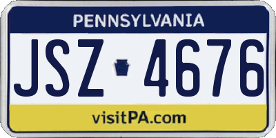 PA license plate JSZ4676