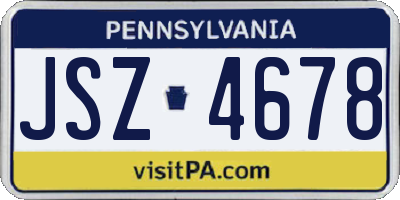 PA license plate JSZ4678
