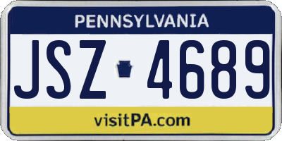 PA license plate JSZ4689