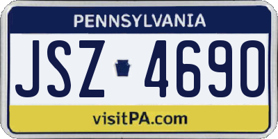 PA license plate JSZ4690