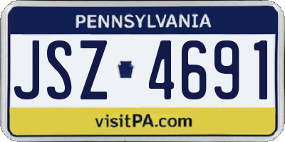 PA license plate JSZ4691