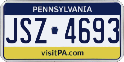 PA license plate JSZ4693
