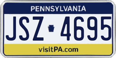 PA license plate JSZ4695