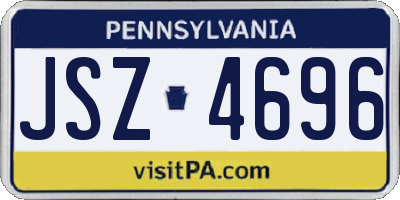 PA license plate JSZ4696