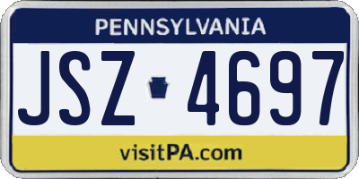 PA license plate JSZ4697