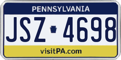 PA license plate JSZ4698