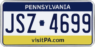 PA license plate JSZ4699