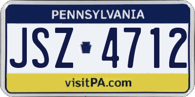 PA license plate JSZ4712