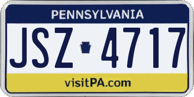 PA license plate JSZ4717