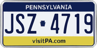 PA license plate JSZ4719
