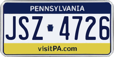 PA license plate JSZ4726