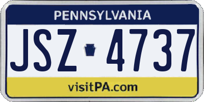 PA license plate JSZ4737