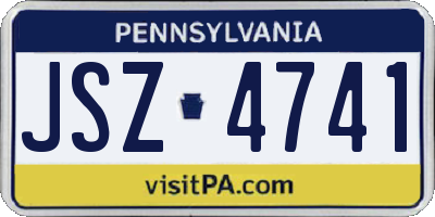 PA license plate JSZ4741
