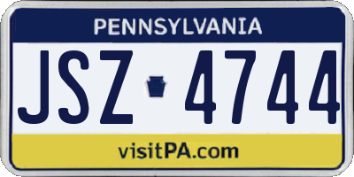 PA license plate JSZ4744
