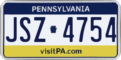 PA license plate JSZ4754