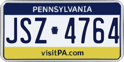 PA license plate JSZ4764