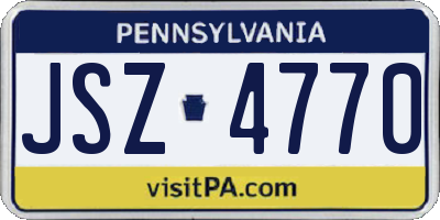 PA license plate JSZ4770